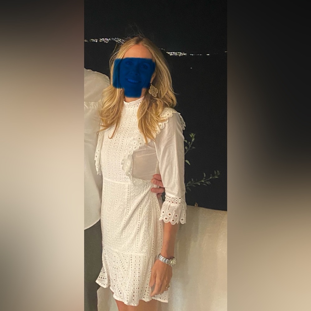 the clothing company White Eyelet Lace Long Sleeve Midi Dress